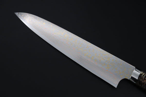Takeshi Saji Gyuto Takeshi Saji SUMMIT ― Limited Edition Custom Series SMT-1188 VG-10W磨 Multi-Colored Golden-Rainbow Damascus Gyuto 240mm (9.4 Inch)