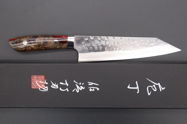 Takeshi Saji Gyuto SMT-629 Kiritsuke Gyuto 180mm (7 inch) Takeshi Saji SUMMIT ― Limited Edition Custom Series SMT-629 SRS-13 Custom Hammered Tsuchime Damascus Kiritsuke Gyuto 180mm (7 Inch)
