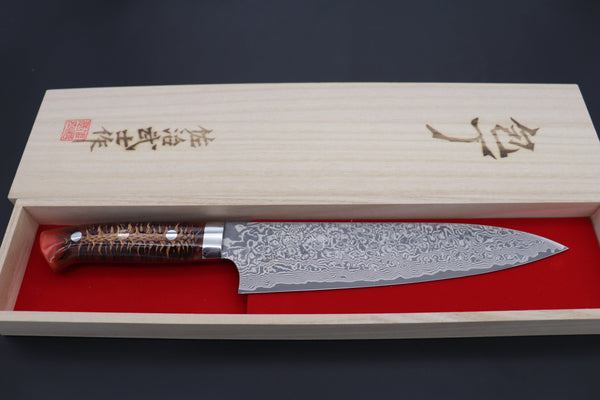 Takeshi Saji Gyuto Takeshi Saji SUMMIT ― Limited Edition Custom Series SMT-804 R-2 Custom Damascus Gyuto 210mm (8.2 Inch)