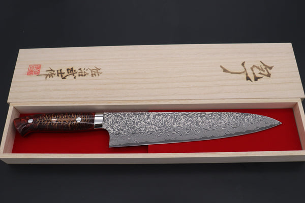 Takeshi Saji Gyuto Takeshi Saji SUMMIT ― Limited Edition Custom Series SMT-808 R-2 Custom Damascus Gyuto 240mm (9.4 Inch)