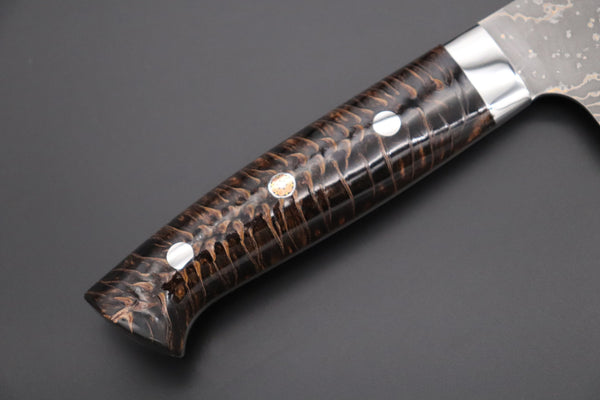 Takeshi Saji Gyuto Takeshi Saji SUMMIT ― Limited Edition Custom Series SMT-967 VG-10W Multi-Colored Golden-Rainbow Damascus Gyuto 240mm (9.4 Inch)
