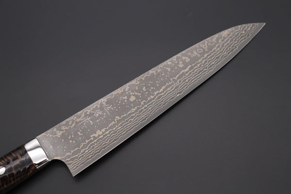 Takeshi Saji Gyuto Takeshi Saji SUMMIT ― Limited Edition Custom Series SMT-967 VG-10W Multi-Colored Golden-Rainbow Damascus Gyuto 240mm (9.4 Inch)