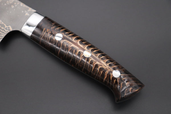 Takeshi Saji Gyuto Takeshi Saji SUMMIT ― Limited Edition Custom Series SMT-967 VG-10W Multi-Colored Golden-Rainbow Damascus Gyuto 240mm (9.4 Inch)