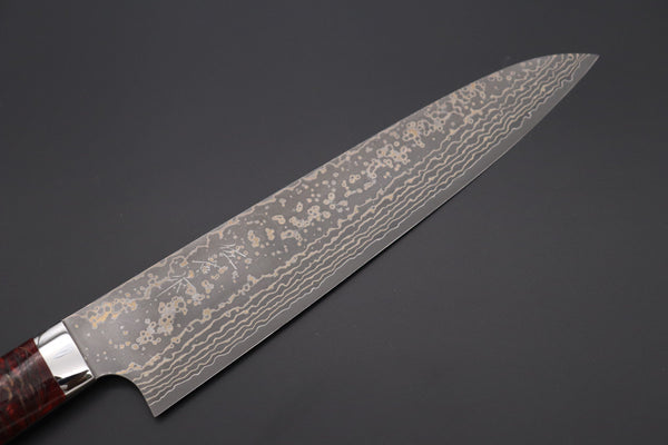 Takeshi Saji Gyuto Takeshi Saji SUMMIT ― Limited Edition Custom Series SMT-970 VG-10W Multi-Colored Golden-Rainbow Damascus Gyuto 240mm (9.4 Inch)
