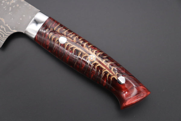 Takeshi Saji Gyuto Takeshi Saji SUMMIT ― Limited Edition Custom Series SMT-970 VG-10W Multi-Colored Golden-Rainbow Damascus Gyuto 240mm (9.4 Inch)
