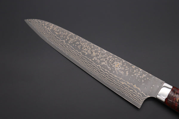 Takeshi Saji Gyuto Takeshi Saji SUMMIT ― Limited Edition Custom Series SMT-970 VG-10W Multi-Colored Golden-Rainbow Damascus Gyuto 240mm (9.4 Inch)
