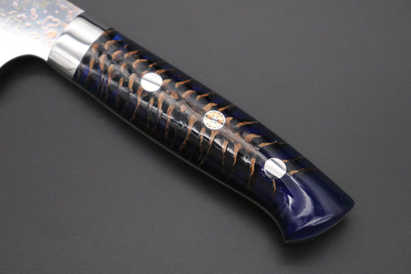 Takeshi Saji Gyuto Takeshi Saji SUMMIT ― Limited Edition Custom Series SMT-994 VG-10W磨 Multi-Colored Golden-Rainbow Damascus Gyuto 180mm (7 Inch)