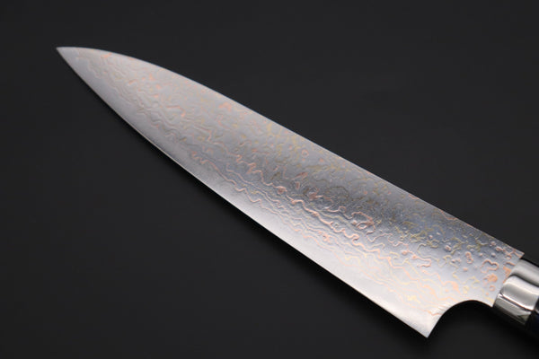 Takeshi Saji Gyuto Takeshi Saji SUMMIT ― Limited Edition Custom Series SMT-994 VG-10W磨 Multi-Colored Golden-Rainbow Damascus Gyuto 180mm (7 Inch)