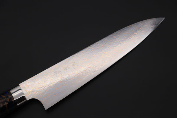 Takeshi Saji Gyuto Takeshi Saji SUMMIT ― Limited Edition Custom Series SMT-994 VG-10W磨 Multi-Colored Golden-Rainbow Damascus Gyuto 180mm (7 Inch)