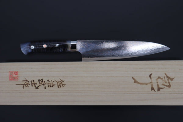 Takeshi Saji Gyuto Takeshi Saji SUMMIT ― Limited Edition Custom Series SMT-995 VG-10W磨 Multi-Colored Golden-Rainbow Damascus Gyuto 180mm (7 Inch)