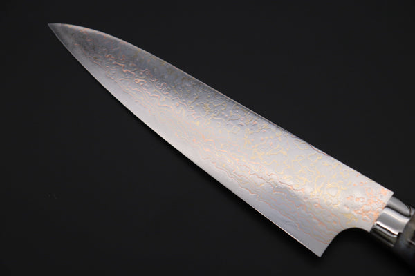 Takeshi Saji Gyuto Takeshi Saji SUMMIT ― Limited Edition Custom Series SMT-995 VG-10W磨 Multi-Colored Golden-Rainbow Damascus Gyuto 180mm (7 Inch)