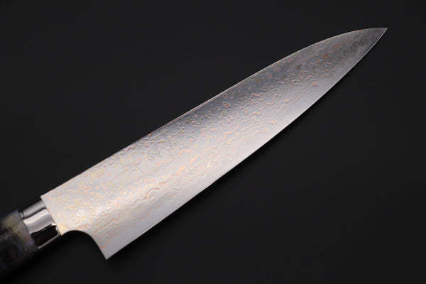 Takeshi Saji Gyuto Takeshi Saji SUMMIT ― Limited Edition Custom Series SMT-995 VG-10W磨 Multi-Colored Golden-Rainbow Damascus Gyuto 180mm (7 Inch)