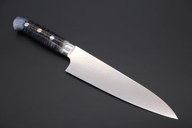 Takeshi Saji Gyuto Takeshi Saji SUMMIT ― Limited Edition Custom Series SMT-995 VG-10W磨 Multi-Colored Golden-Rainbow Damascus Gyuto 180mm (7 Inch)