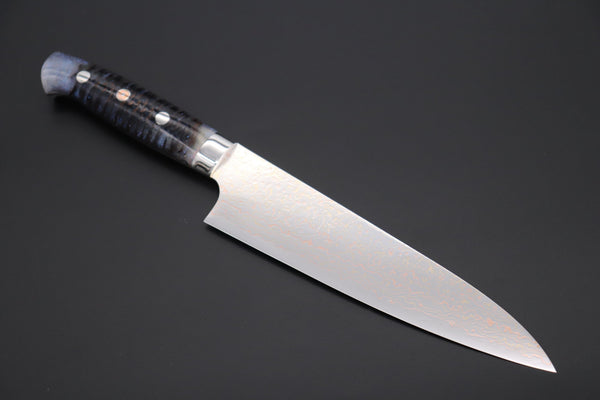 Takeshi Saji Gyuto Takeshi Saji SUMMIT ― Limited Edition Custom Series SMT-995 VG-10W磨 Multi-Colored Golden-Rainbow Damascus Gyuto 180mm (7 Inch)