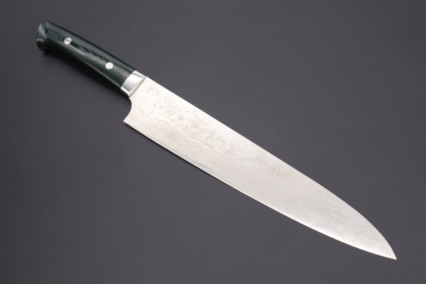 Takeshi Saji Gyuto STG-8 Gyuto270mm (10.6inch) / Green Linen Micarta Handle Takeshi Saji VG-10 Custom Damascus Wild Series Gyuto (180mm to 270mm, 4 sizes, Green Linen Micarta Handle)