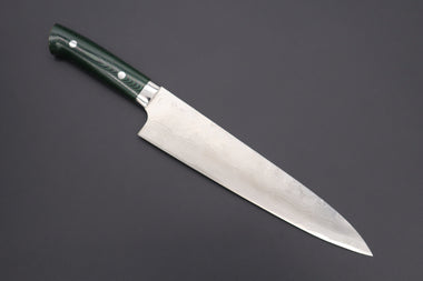 Takeshi Saji Gyuto STG-7 Gyuto240mm (9.4inch) / Green Linen Micarta Handle Takeshi Saji VG-10 Custom Damascus Wild Series Gyuto (180mm to 270mm, 4 sizes, Green Linen Micarta Handle)
