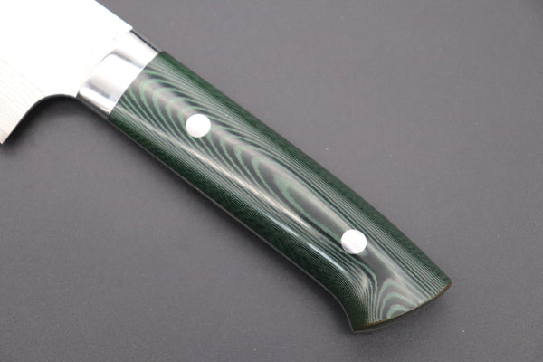 Takeshi Saji Gyuto Takeshi Saji VG-10 Custom Damascus Wild Series Gyuto (180mm to 270mm, 4 sizes, Green Linen Micarta Handle)