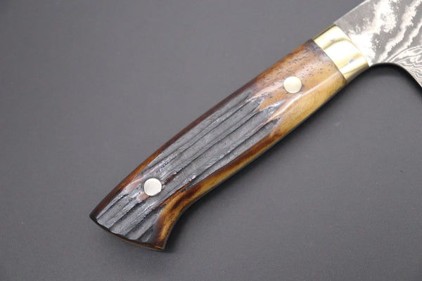 Takeshi Saji Gyuto Takeshi Saji VG-10 Custom Damascus Wild Series Gyuto (180mm to 270mm, 4 sizes, Stag Bone Handle)