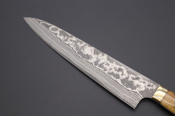 Takeshi Saji Gyuto Takeshi Saji VG-10 Custom Damascus Wild Series Gyuto (180mm to 270mm, 4 sizes, Stag Bone Handle)