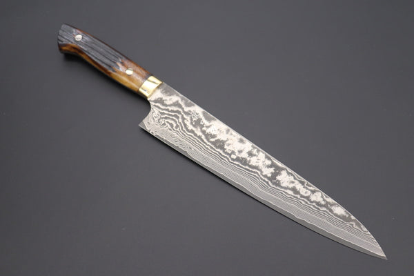 Takeshi Saji Gyuto ST-4 Gyuto240mm (9.4inch) / Stag Bone Handle Takeshi Saji VG-10 Custom Damascus Wild Series Gyuto (180mm to 270mm, 4 sizes, Stag Bone Handle)