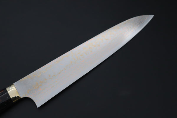 Takeshi Saji Gyuto Gyuto 240mm Takeshi Saji VG-10W Rainbow Damascus Series TS-8 Gyuto 240mm (9.4 Inch, Black and Copper Texture Dupont Corian Handle)