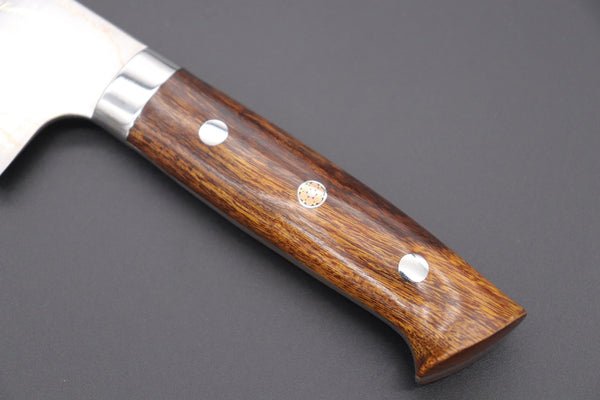 Takeshi Saji Nakiri Master Saji Rainbow Damascus Series Nakiri 165mm (6.4 inch, Ironwood Handle)