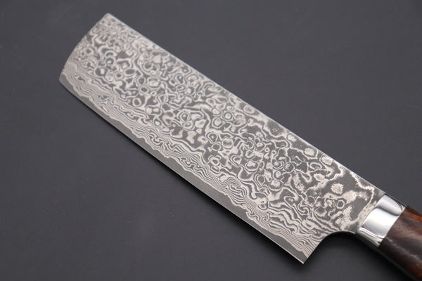 Takeshi Saji Nakiri SRD-2NBI Nakiri 165mm (6.4 inch) / Ironwood Handle Takeshi Saji R-2 Custom Black Damascus Wild Series Nakiri 165mm (6.4 inch, Ironwood Handle)
