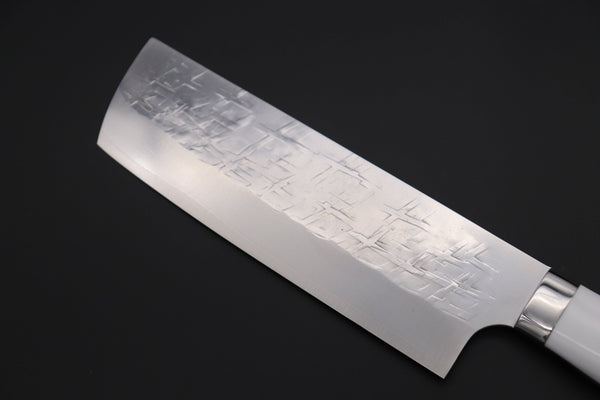 Takeshi Saji Nakiri Takeshi Saji SRS-13 Custom Series Nakiri 165mm (6.4 inch, White Corian Handle)