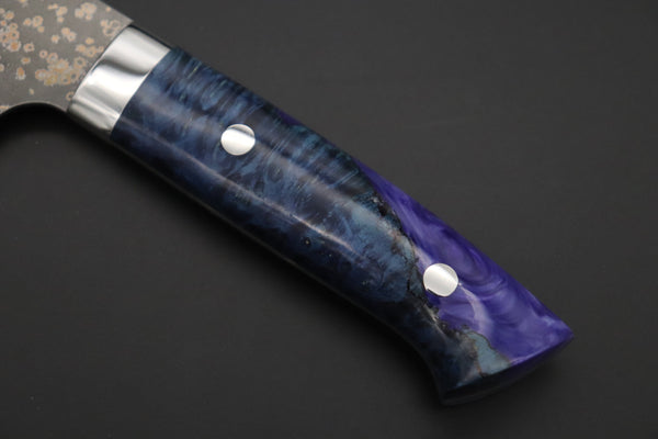 Takeshi Saji Nakiri Takeshi Saji SUMMIT ― Limited Edition Custom Series SMT-1083 VG-10W Multi-Colored Golden-Rainbow Damascus Nakiri 165mm (6.4 Inch)