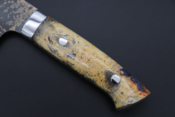 Takeshi Saji Nakiri Takeshi Saji SUMMIT ― Limited Edition Custom Series SMT-1086 VG-10W Multi-Colored Golden-Rainbow Damascus Nakiri 165mm (6.4 Inch)