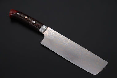 Takeshi Saji Nakiri Takeshi Saji SUMMIT ― Limited Edition Custom Series SMT-1170 VG-10W磨 Multi-Colored Golden-Rainbow Damascus Nakiri 165mm (6.4 Inch)
