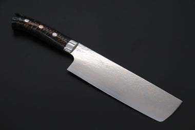 Takeshi Saji Nakiri Takeshi Saji SUMMIT ― Limited Edition Custom Series SMT-1172 VG-10W磨 Multi-Colored Golden-Rainbow Damascus Nakiri 165mm (6.4 Inch)