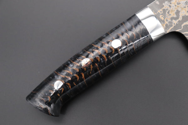 Takeshi Saji Nakiri Takeshi Saji SUMMIT ― Limited Edition Custom Series SMT-953 VG-10W Multi-Colored Golden-Rainbow Damascus Nakiri 165mm (6.4 Inch)