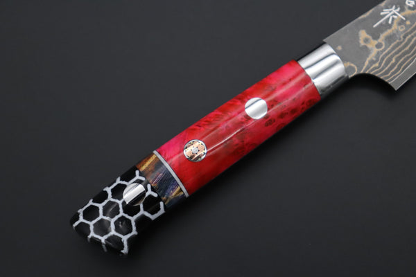 Takeshi Saji Paring Takeshi Saji SUMMIT ― Limited Edition Custom Series SMT-1143 VG-10W Multi-Colored Golden-Rainbow Damascus Paring 95mm (3.7 Inch)