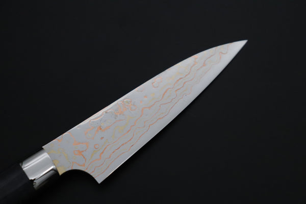 Takeshi Saji Paring Takeshi Saji SUMMIT ― Limited Edition Custom Series SMT-1197 VG-10W Multi-Colored Golden-Rainbow Damascus Paring 95mm (3.7 Inch)