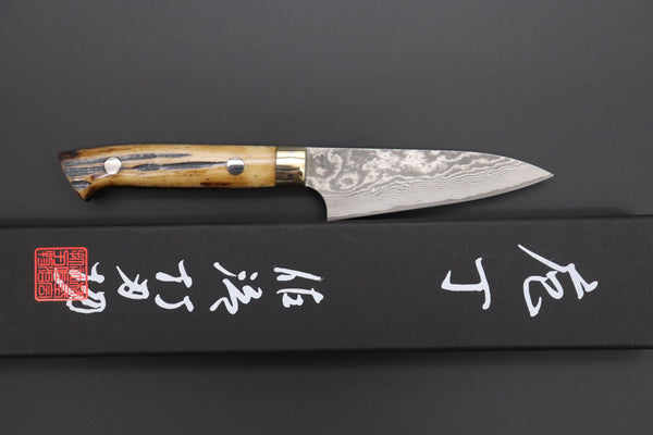 Takeshi Saji Paring ST-1P Paring 90mm (3.5 inch) / Stag Bone Handle Takeshi Saji VG-10 Custom Damascus Wild Series Paring 90mm (3.5inch, Stag Bone Handle)ST-1P