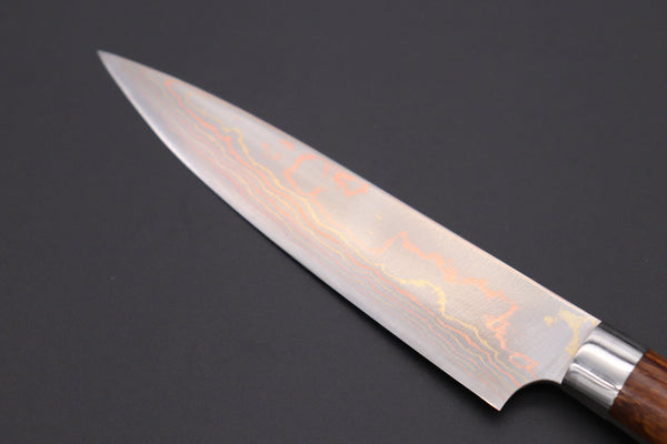 Takeshi Saji Petty Master Saji Rainbow Damascus Series Petty (135mm and 150mm, Ironwood Handle)