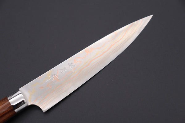 Takeshi Saji Petty Master Saji Rainbow Damascus Series Petty (135mm and 150mm, Ironwood Handle)