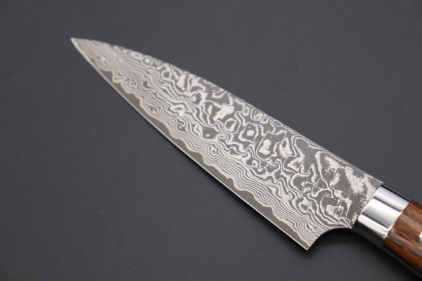 Takeshi Saji Petty Takeshi Saji R-2 Custom Black Damascus Wild Series Petty (135mm and 150mm, Ironwood Handle)