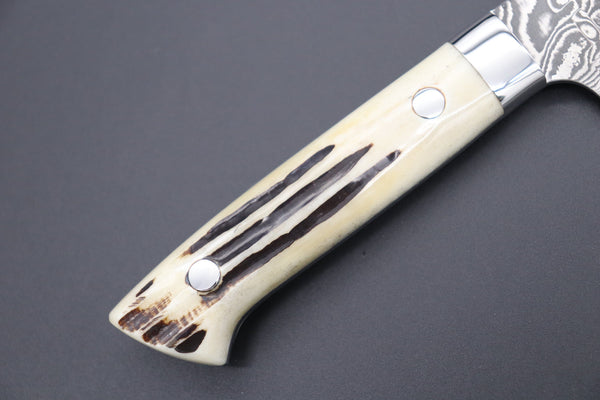 Takeshi Saji Petty Takeshi Saji R-2 Custom Black Damascus Wild Series Petty (135mm and 150mm, Stag Bone Handle)