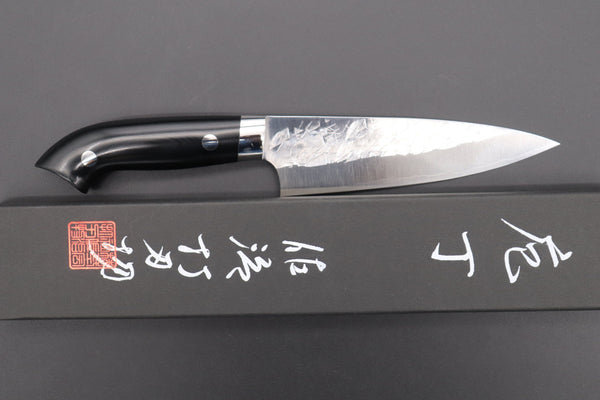 Takeshi Saji Petty Takeshi Saji SRS-13 Custom Series Designed By Nomura Petty 135mm (5.3 inch, Black Linen Micarta Handle)