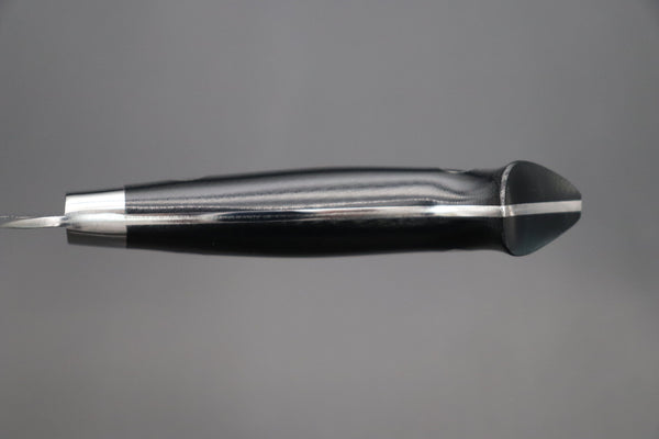 Takeshi Saji Petty Takeshi Saji SRS-13 Hammer Forged, Custom Handmade Handle Series "Designed By Nomura" Petty 135mm (5.3 inch, Black Linen Micarta Handle)