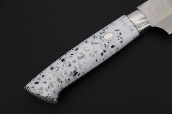 Takeshi Saji Petty Takeshi Saji SRS-13 Hammer Forged, Custom Handmade Handle Series TS-11 Petty 135mm (5.3 inch, White Dupont Corian Handle)