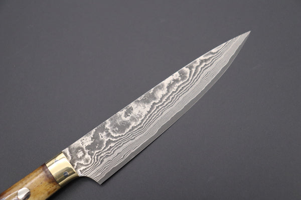 Takeshi Saji Petty Takeshi Saji VG-10 Custom Damascus Wild Series Petty (135mm and 150mm, Stag Bone Handle)