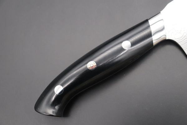 Takeshi Saji Santoku SNRD-5B Santoku 175mm Takeshi Saji R-2 Custom Diamond Damascus Wild Series New Design SNRD-5B Santoku175mm (6.8 inch, Black Linen Micarta Handle)