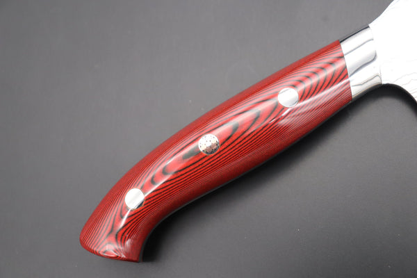 Takeshi Saji Santoku SNRD-5RW Santoku 175mm Takeshi Saji R-2 Custom Diamond Damascus Wild Series New Design SNRD-5RB Santoku175mm (6.8 inch, Red/Black Linen Micarta Handle)