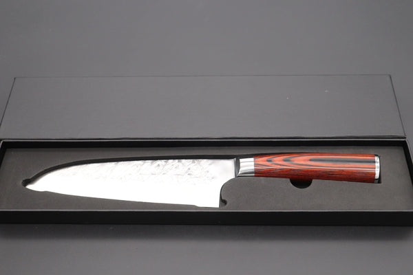 Takeshi Saji Santoku Takeshi Saji SRS-13 "ARC "Santoku 180mm (7 inch, Red-Pakka Wood Handle, ARC-2)