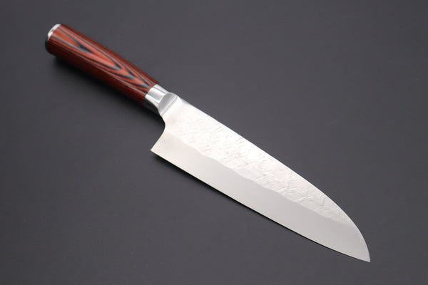 Takeshi Saji Santoku Takeshi Saji SRS-13 "ARC "Santoku 180mm (7 inch, Red-Pakka Wood Handle, ARC-2)