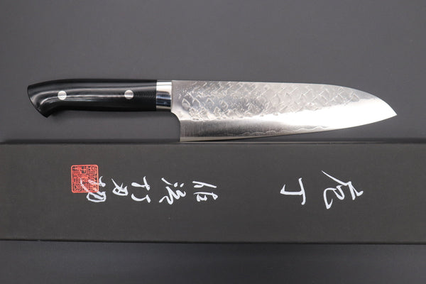 Takeshi Saji Santoku Takeshi Saji SRS-13 Custom Series Santoku 180mm (7 inch, Black Linen Micarta Handle)