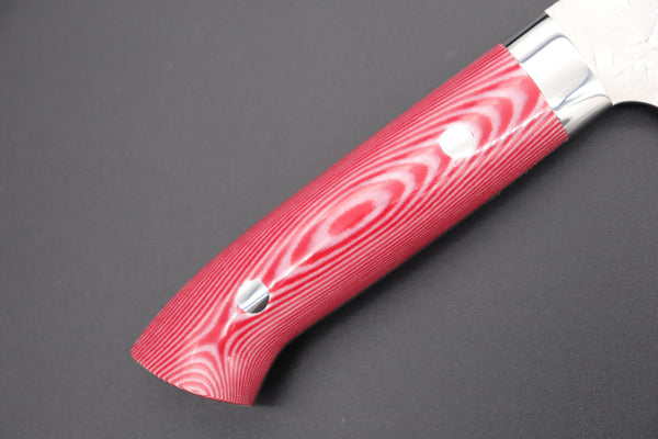 Takeshi Saji Santoku Takeshi Saji SRS-13 Custom Series Santoku 180mm (7 inch, Red & White Linen Micarta Handle)
